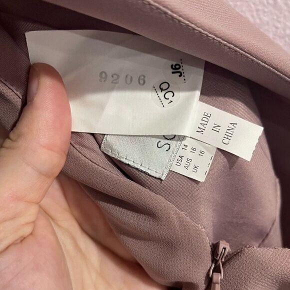 Sorella Vita Rosewater Blush Pink Style 9206 Maxi Dress Sz 14 - Picture 9 of 11